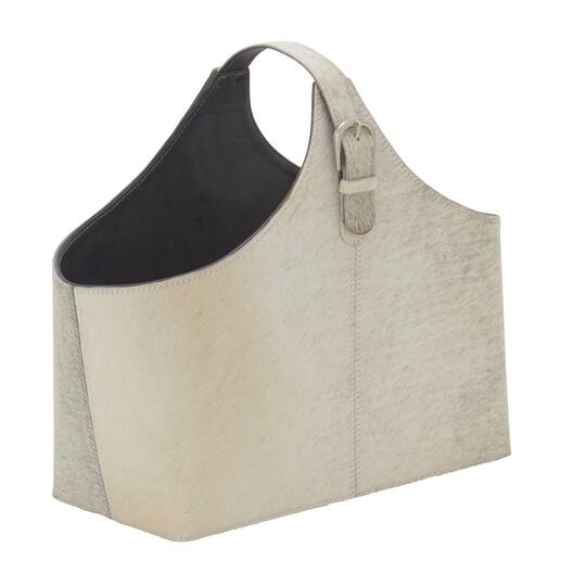 White Leather Modern Magazine Rack Holder